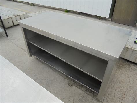 stainless steel cabinet top|stainless steel table with cabinet.